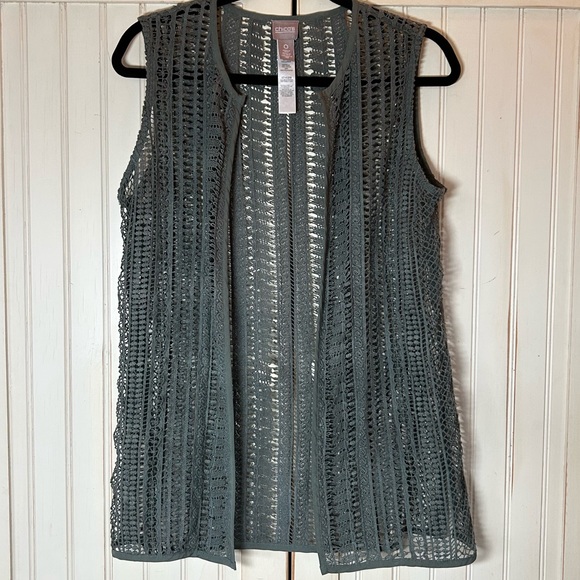 Chico's Lace Novelty Vest Mountain Pine Sz 0 S/4 EUC - Picture 3 of 14